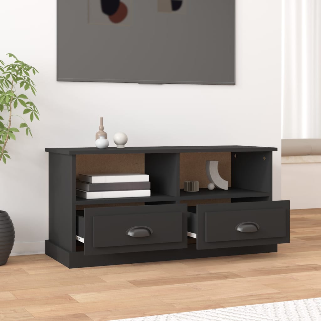 NNEVL TV Cabinet Black 93x35.5x45 cm Engineered Wood