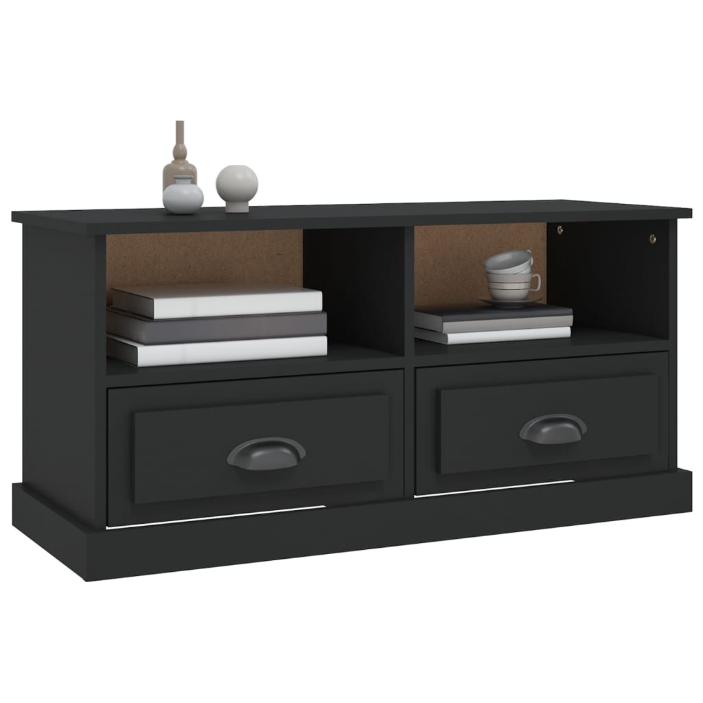 NNEVL TV Cabinet Black 93x35.5x45 cm Engineered Wood