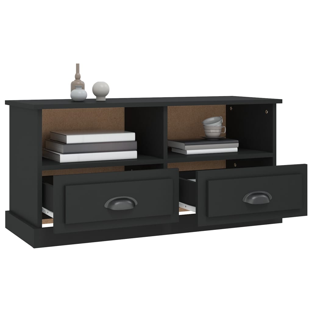 NNEVL TV Cabinet Black 93x35.5x45 cm Engineered Wood