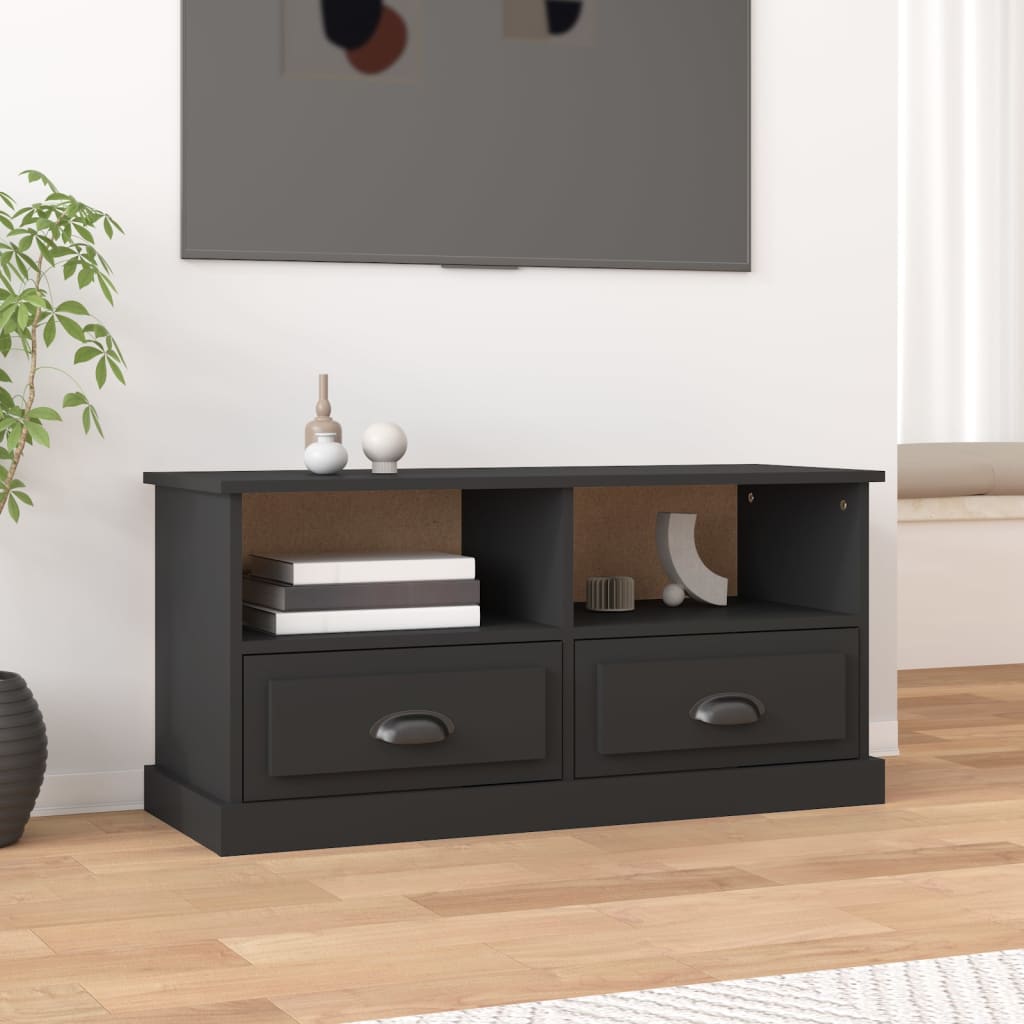 NNEVL TV Cabinet Black 93x35.5x45 cm Engineered Wood