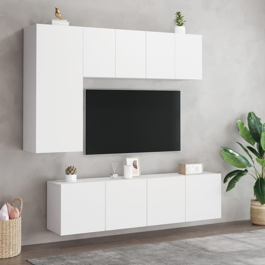 NNEVL TV Cabinets Wall-mounted 2 pcs White 60x30x41 cm