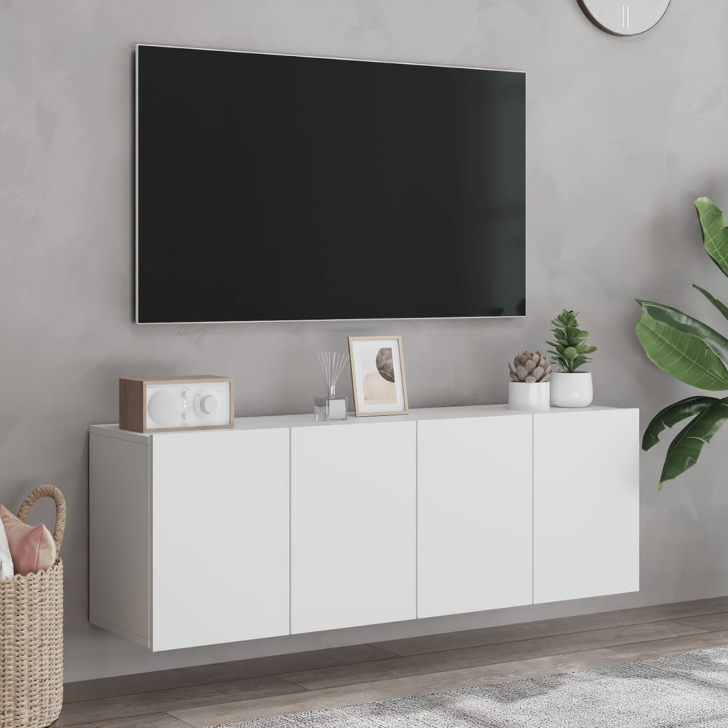 NNEVL TV Cabinets Wall-mounted 2 pcs White 60x30x41 cm