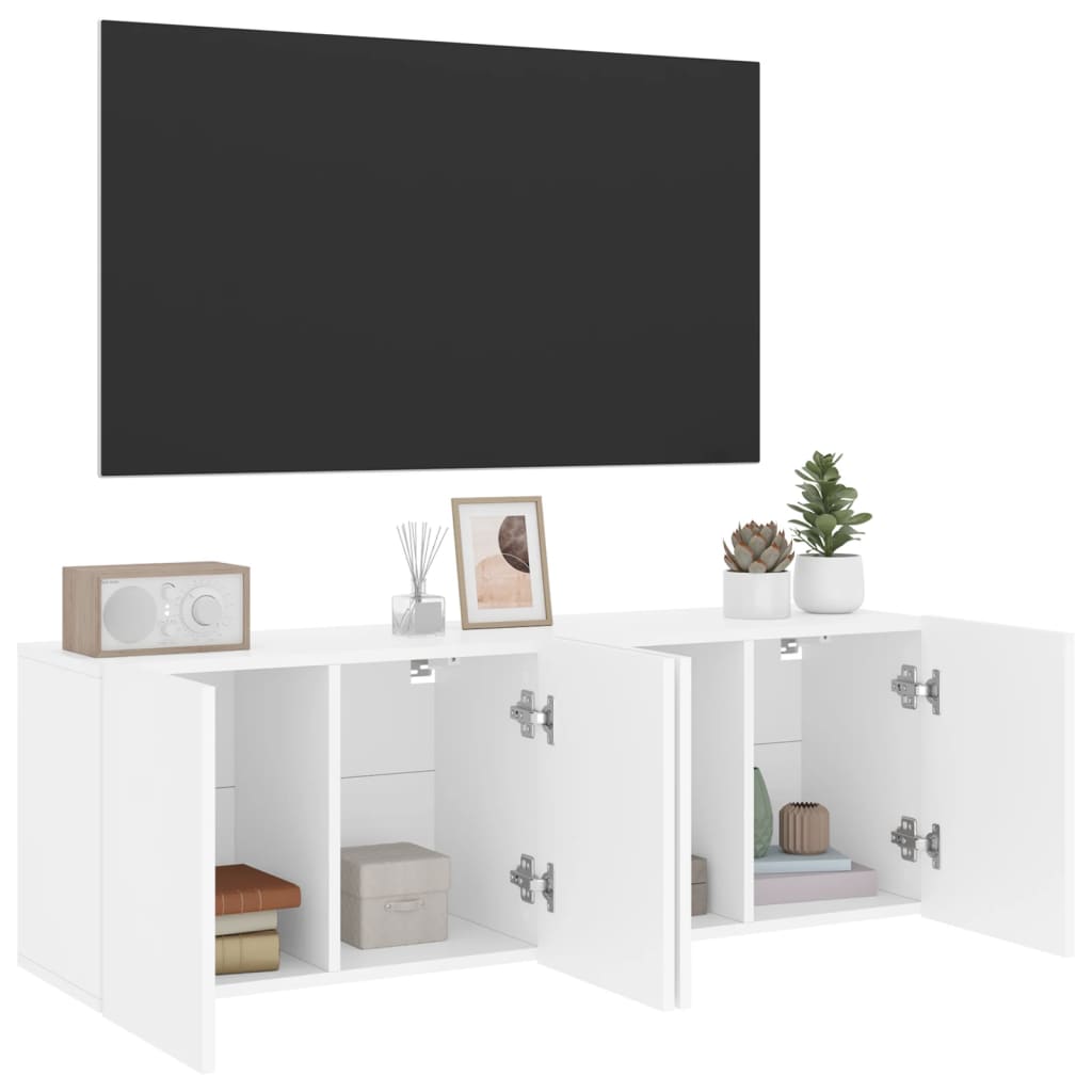 NNEVL TV Cabinets Wall-mounted 2 pcs White 60x30x41 cm