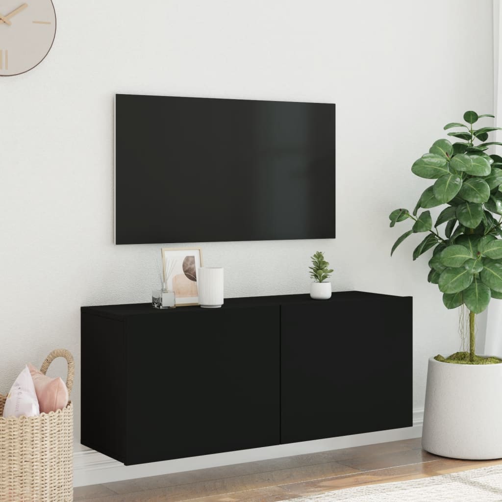 NNEVL TV Cabinet Wall-mounted Black 100x30x41 cm
