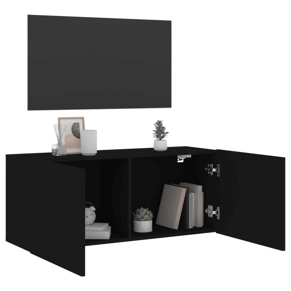 NNEVL TV Cabinet Wall-mounted Black 100x30x41 cm